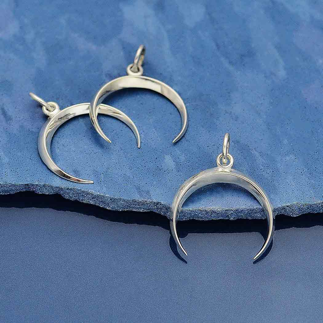 Sterling Silver Crescent Pendant Necklace