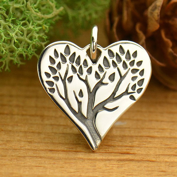 Sterling Silver Heart Tree of Life Pendant