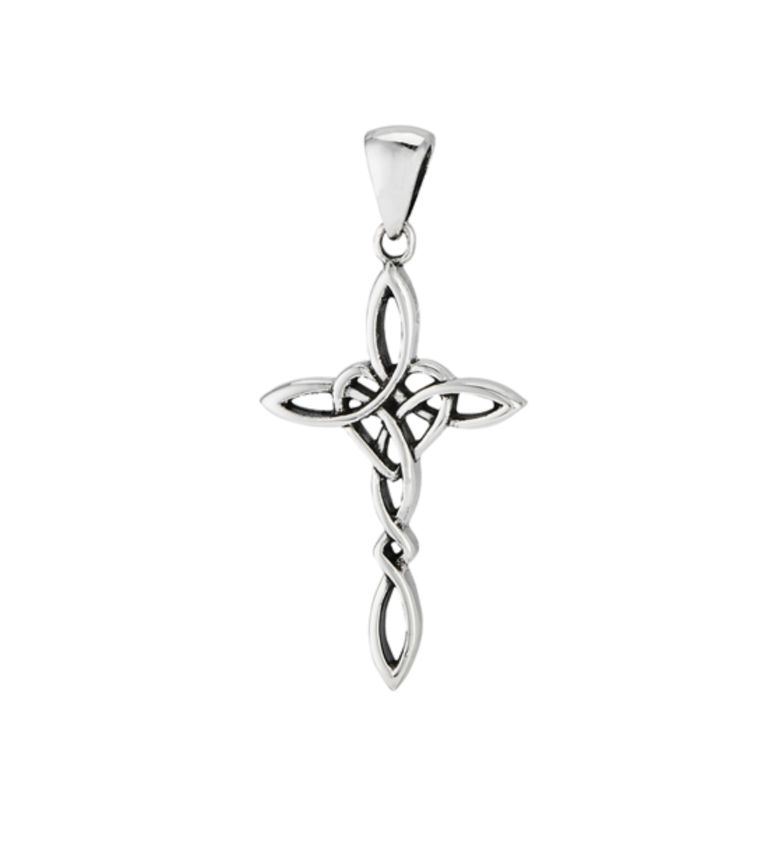 Sterling Silver Interwoven Celtic Heart & Cross Pendant