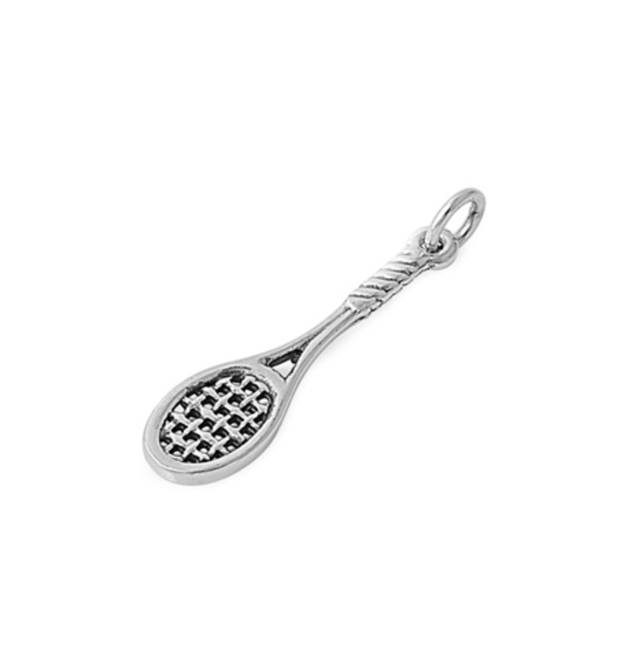 Sterling Silver Tennis Racket Pendant