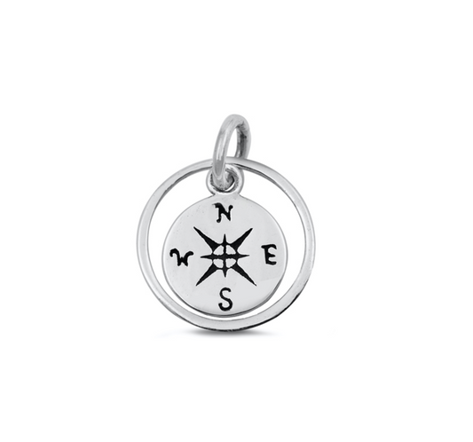 Sterling Silver Compass Pendant