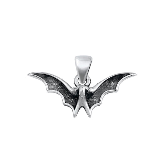 Sterling Silver Flying Bat Pendant