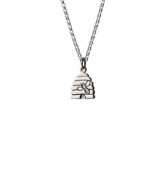 Sterling Silver Bee Hive Pendant Necklace