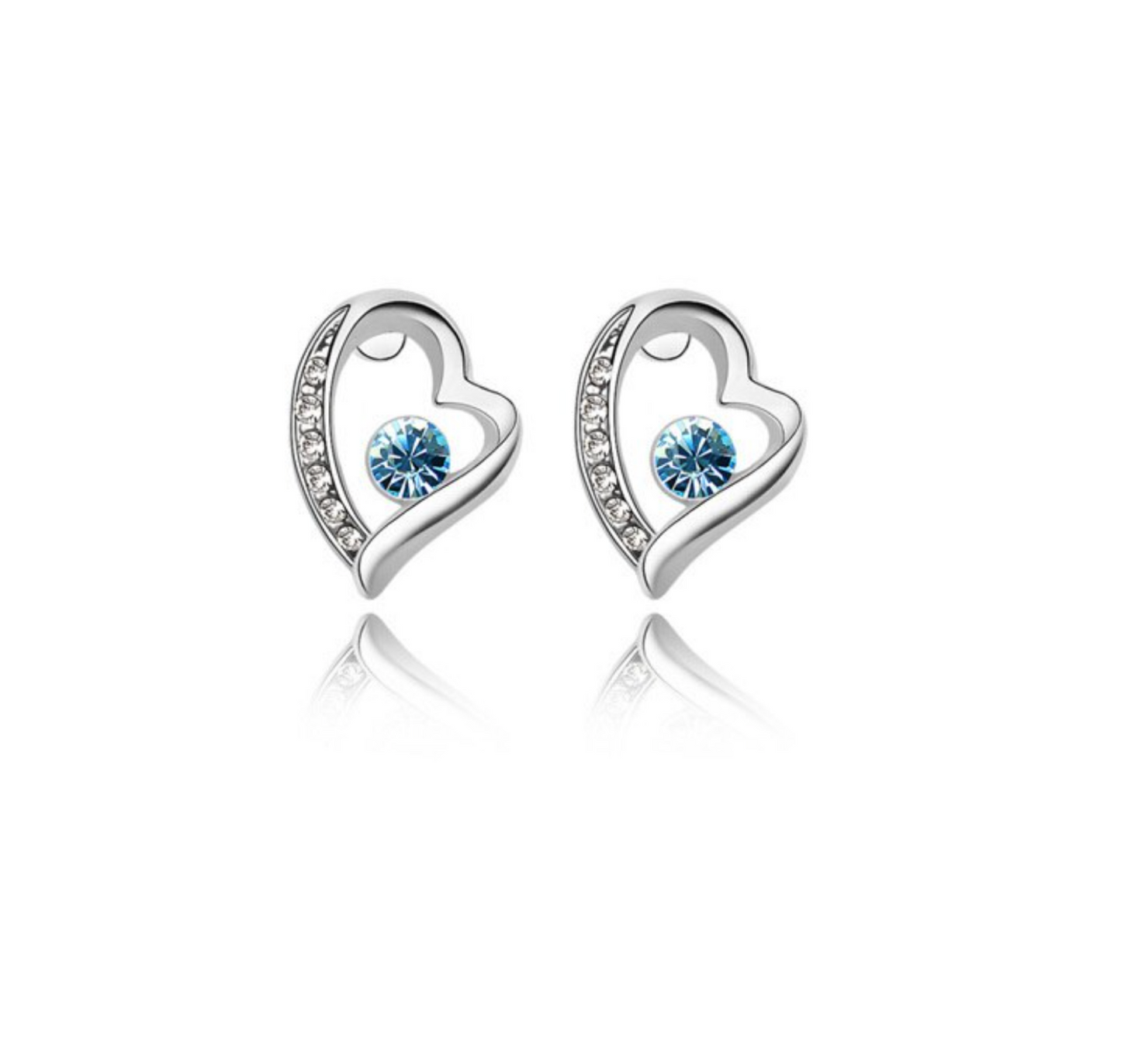 Crystal Pave Open Heart Stud Earrings