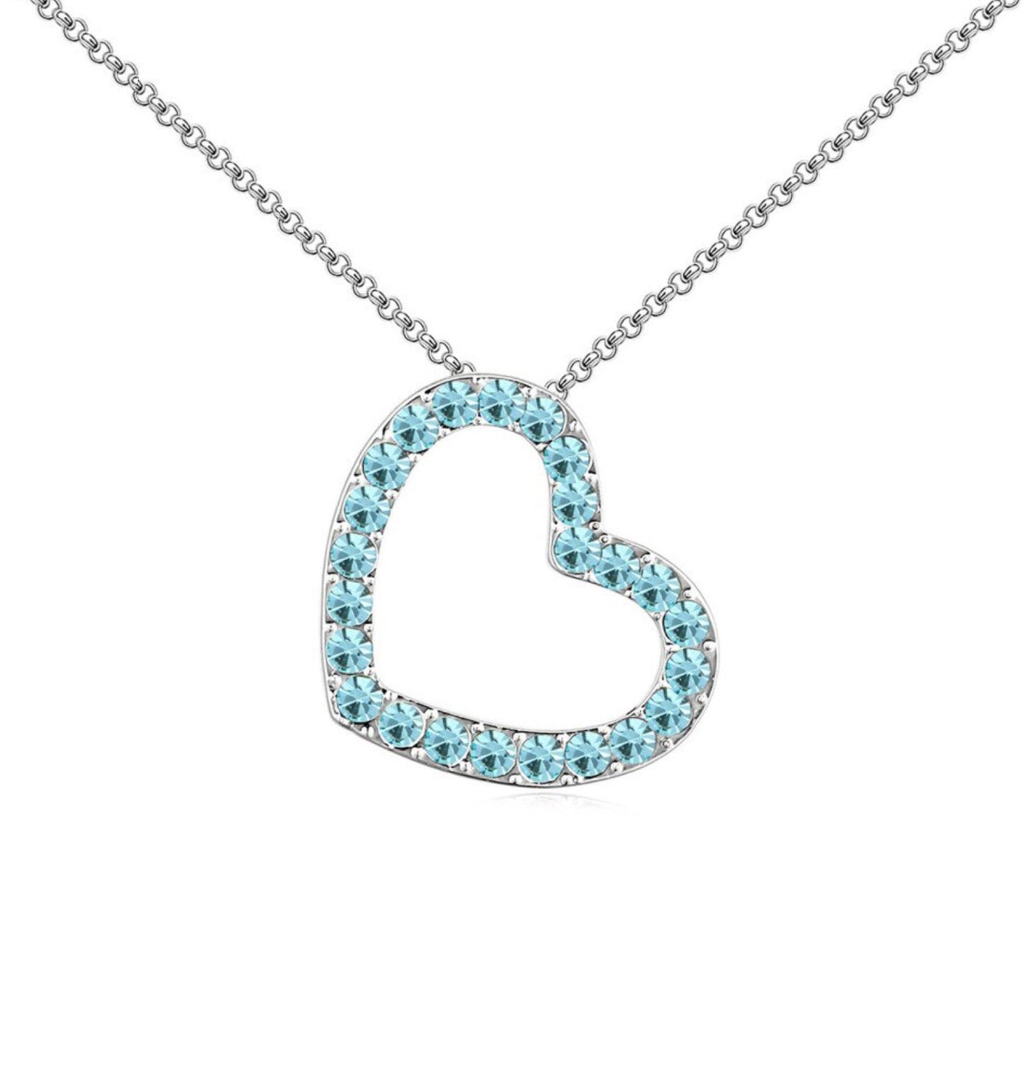 Classic Swarovski Crystal Pave Heart Pendant Necklace