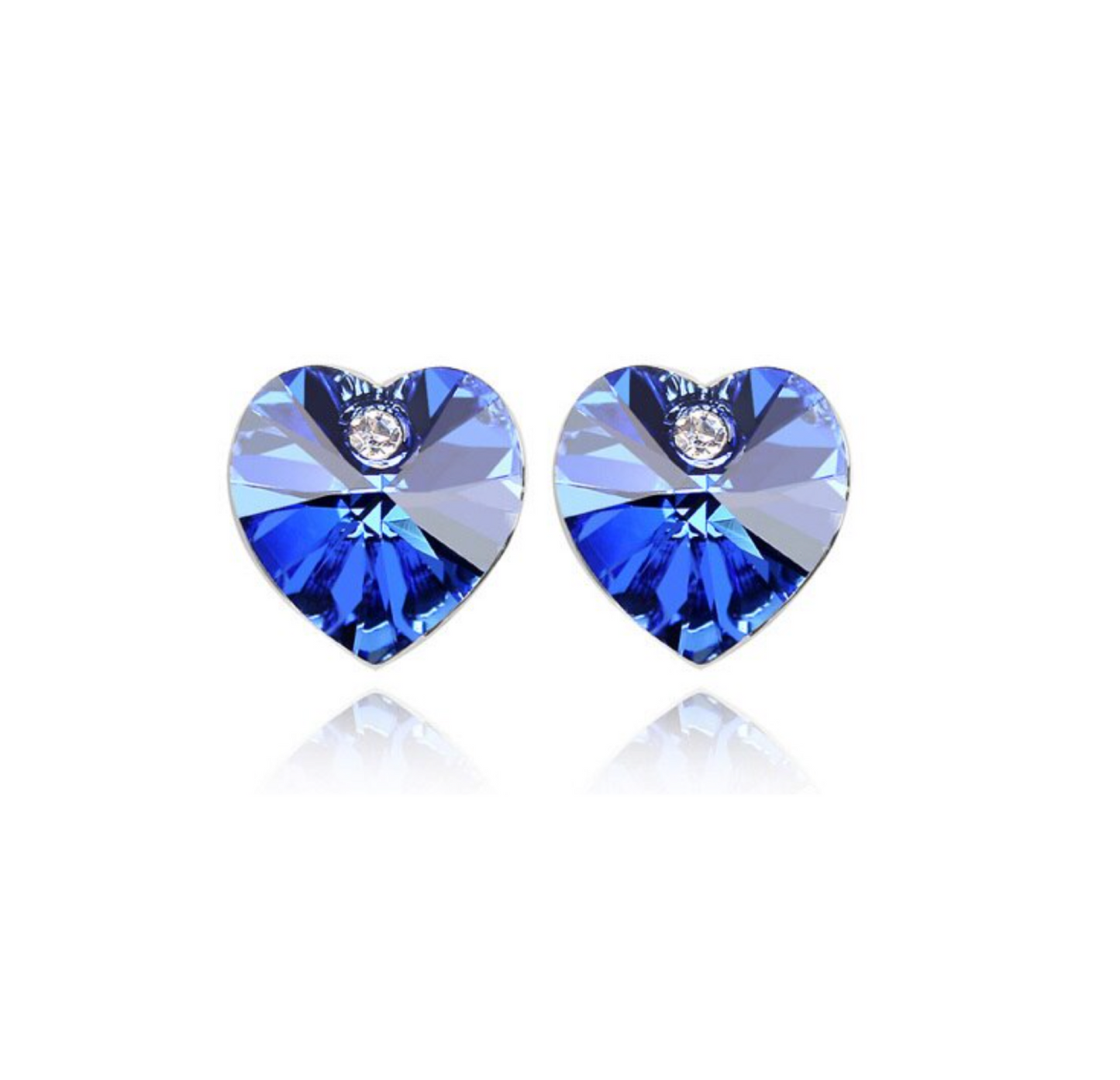 Crystal Heart Stud Earrings