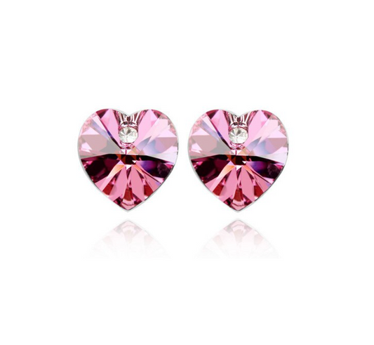 Crystal Heart Stud Earrings