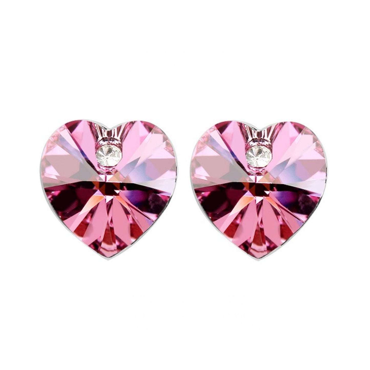 Crystal Heart Stud Earrings