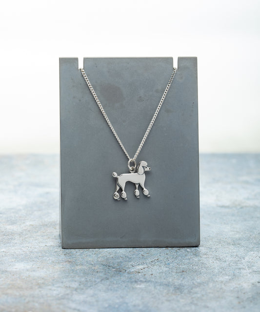 Sterling Silver Poodle Pendant Necklace