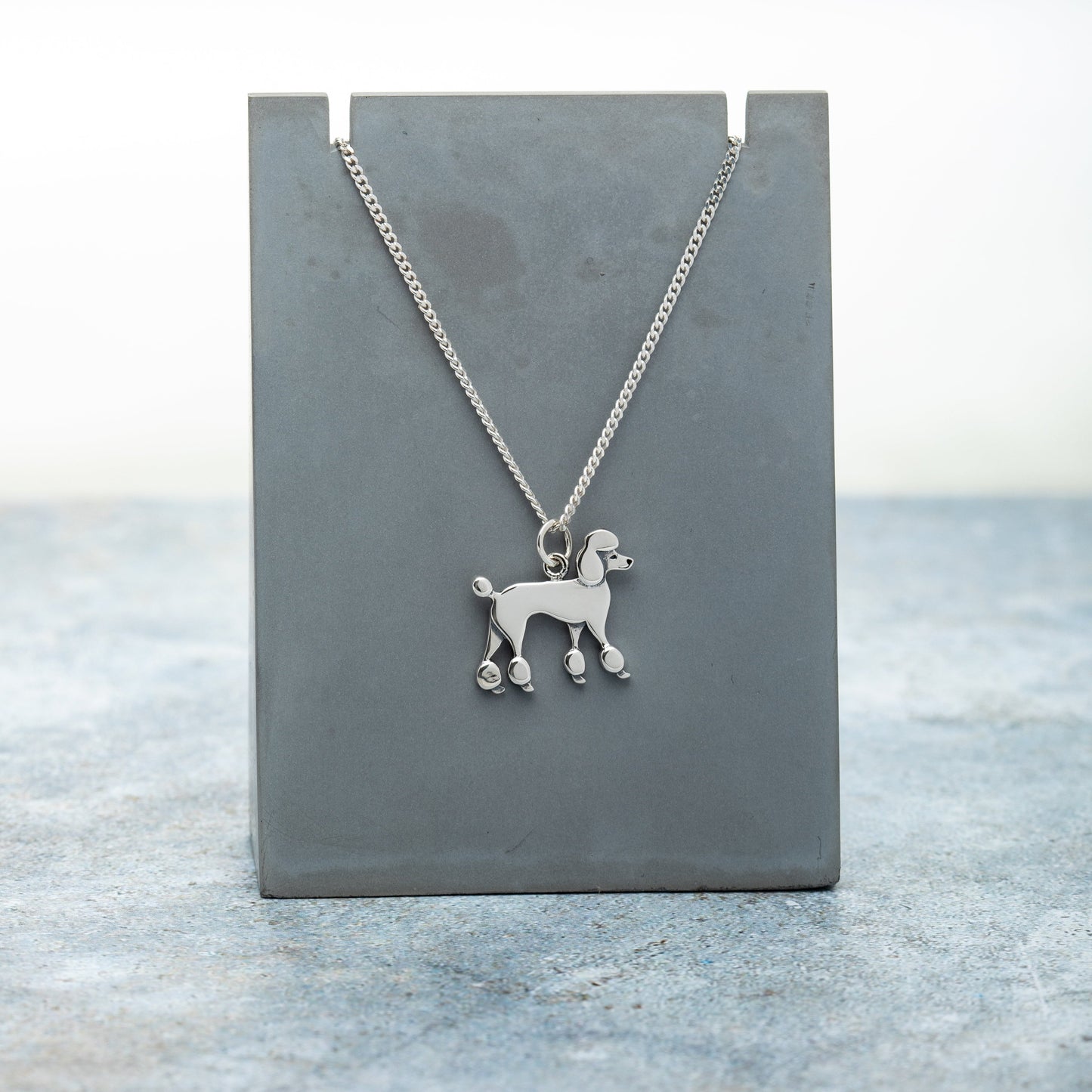 Sterling Silver Poodle Pendant Necklace