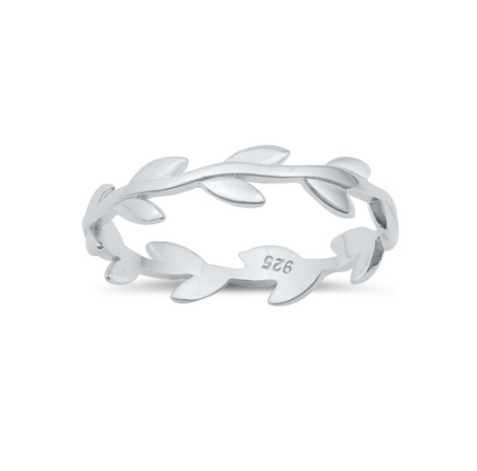 Sterling Silver Leaves Ring