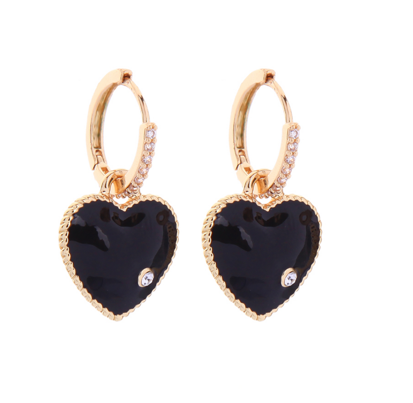 Goldtone Heart Huggie Earrings