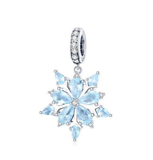 Sterling Silver & Cubic Zirconia Snowflake Pavé Charm