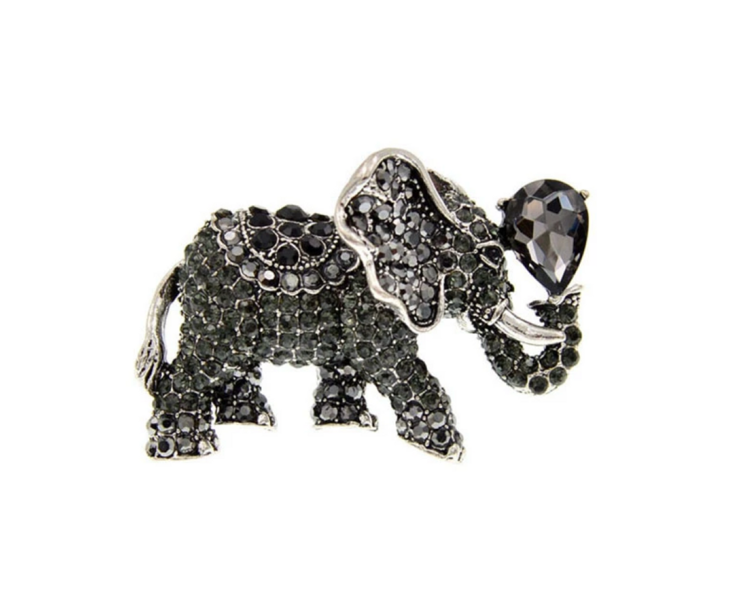 Crystal Elephant Brooch