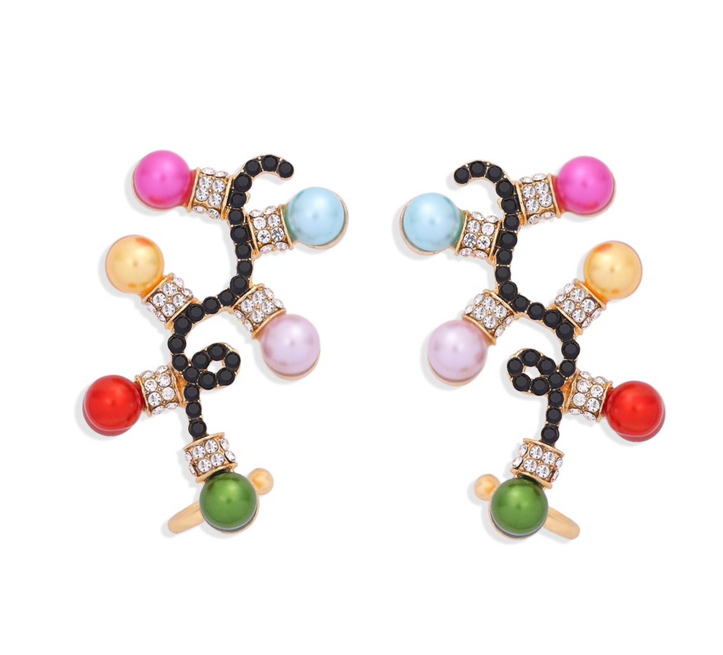 Crystal Multi Colored Christmas Lights Drop Earrings