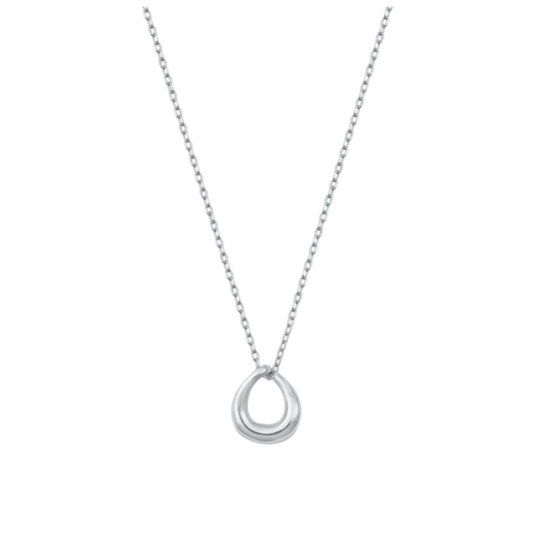 Sterling Silver Open Teardrop Pendant Necklace