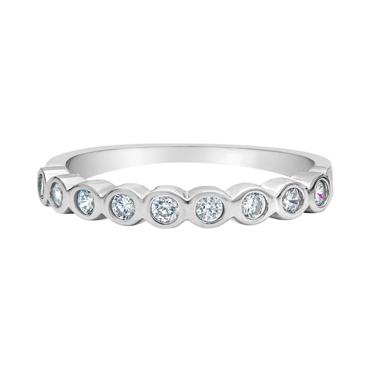 Cubic Zirconia & Sterling Silver Band