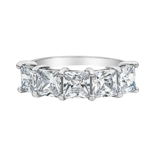 Cubic Zirconia & Sterling Silver Prong-Set Ring