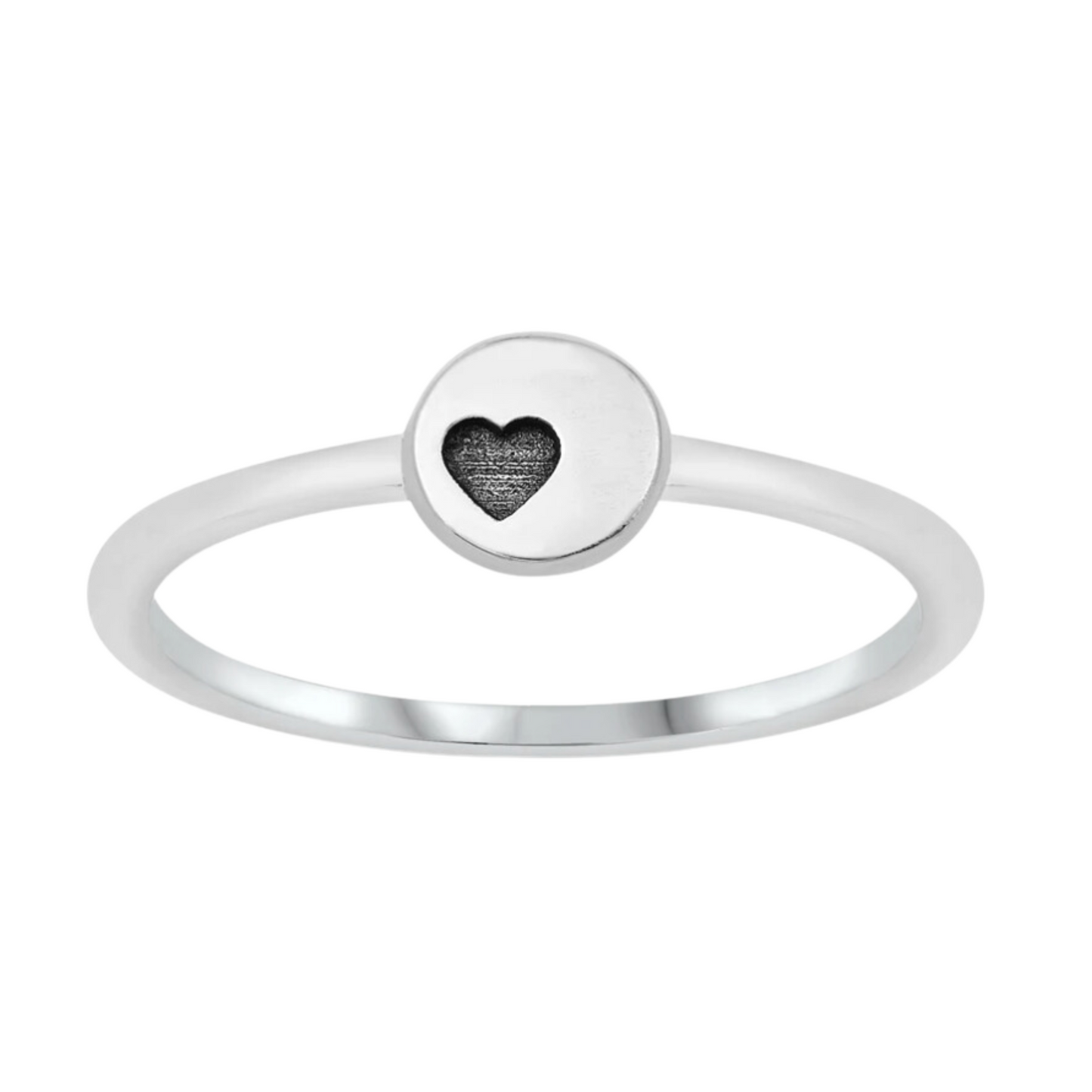 Sterling Silver Stamped Heart Ring
