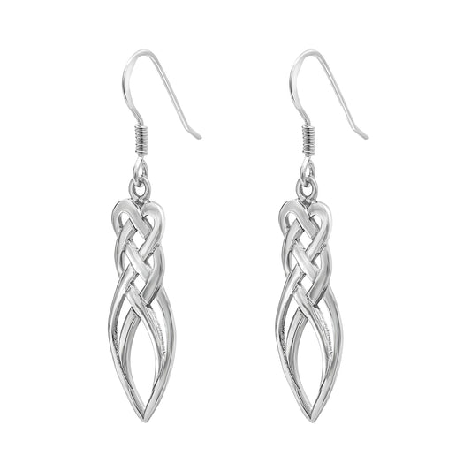 Sterling Silver Celtic Endless Knot Drop Earrings