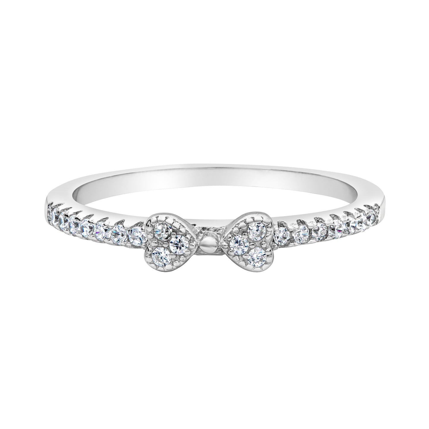 Cubic Zirconia & Sterling Silver Bow Ring