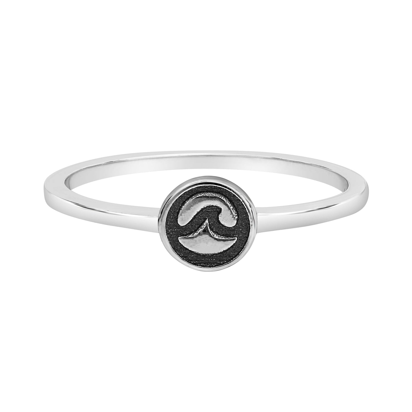 Sterling Silver Stamped Wave Ring