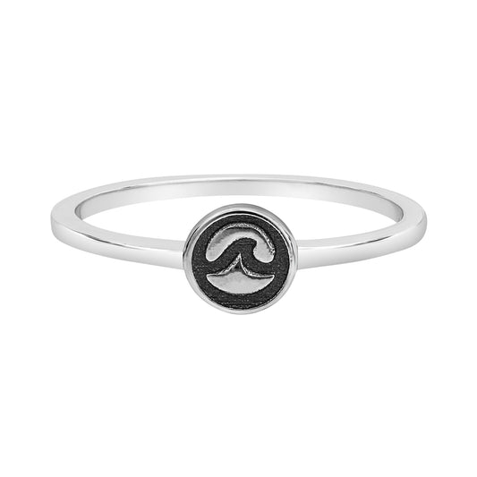 Sterling Silver Stamped Wave Ring