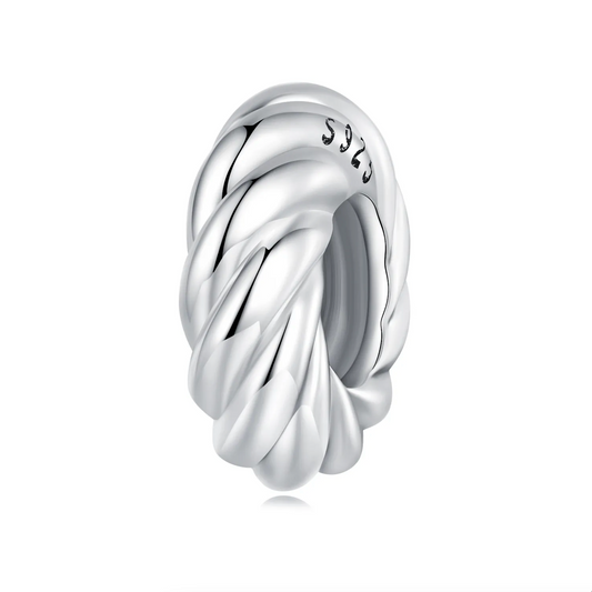 Sterling Silver Twisted Bracelet Spacer Charm