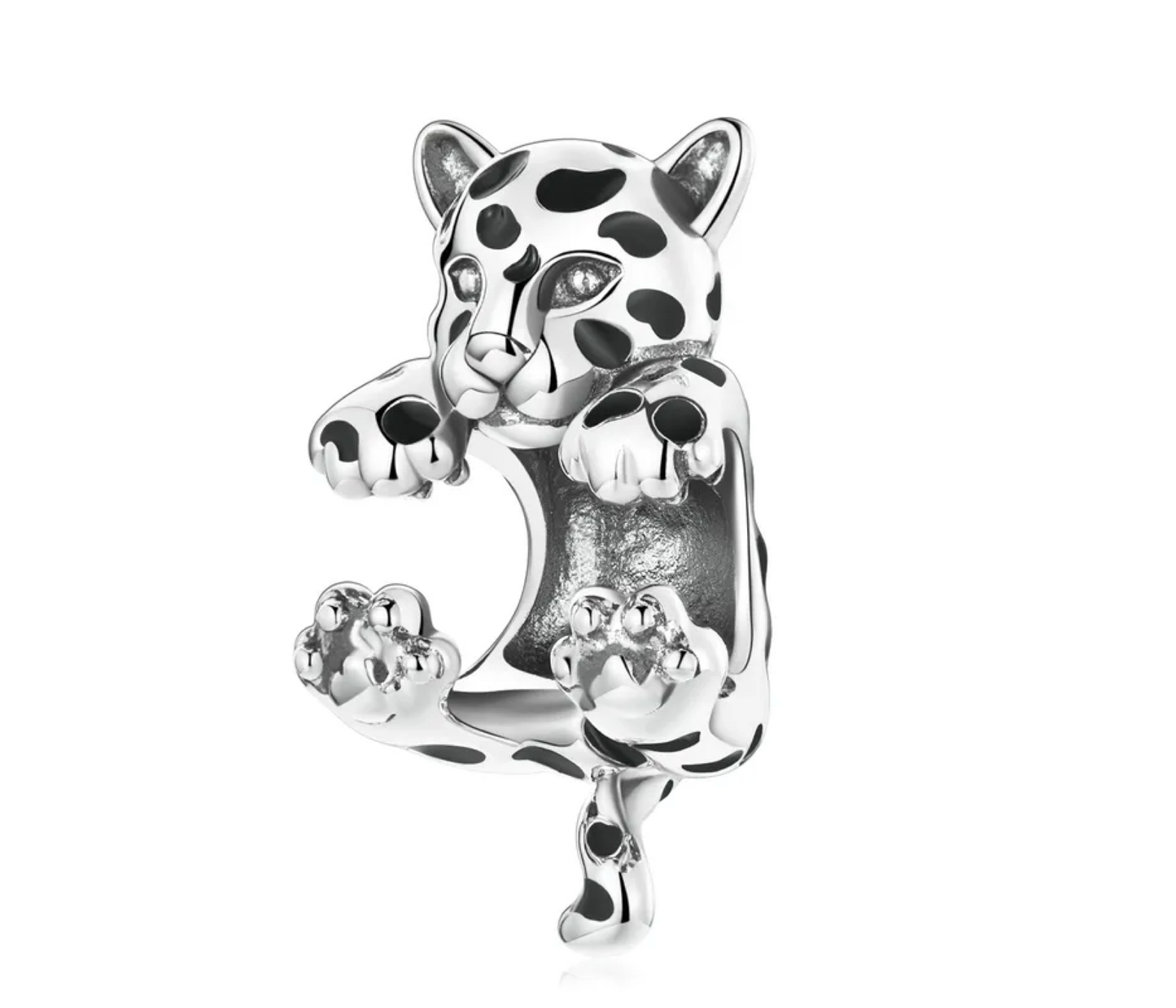 Sterling Silver Hanging Cheetah Bracelet Charm