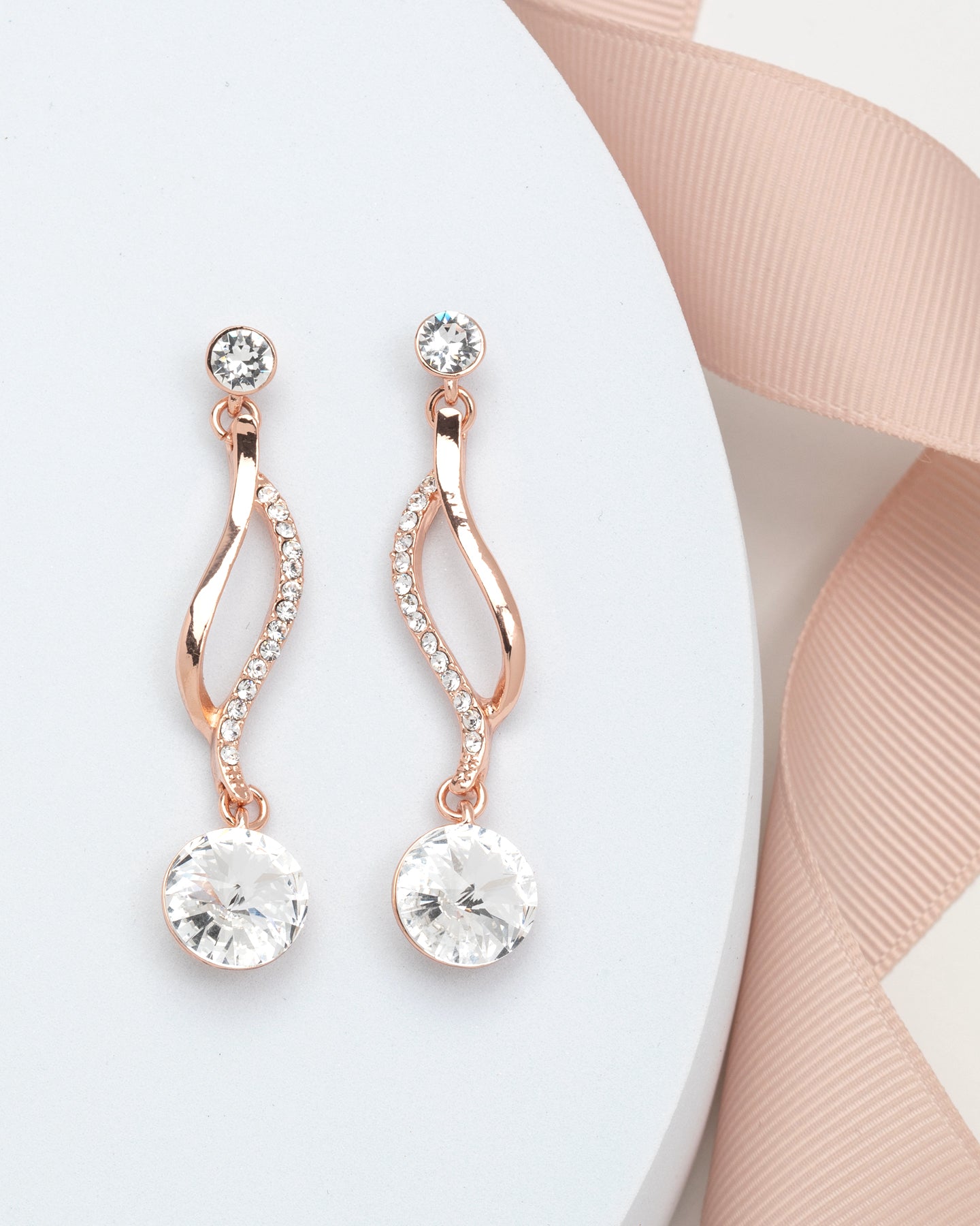 Elegant Crystal Swirl Drop Earrings