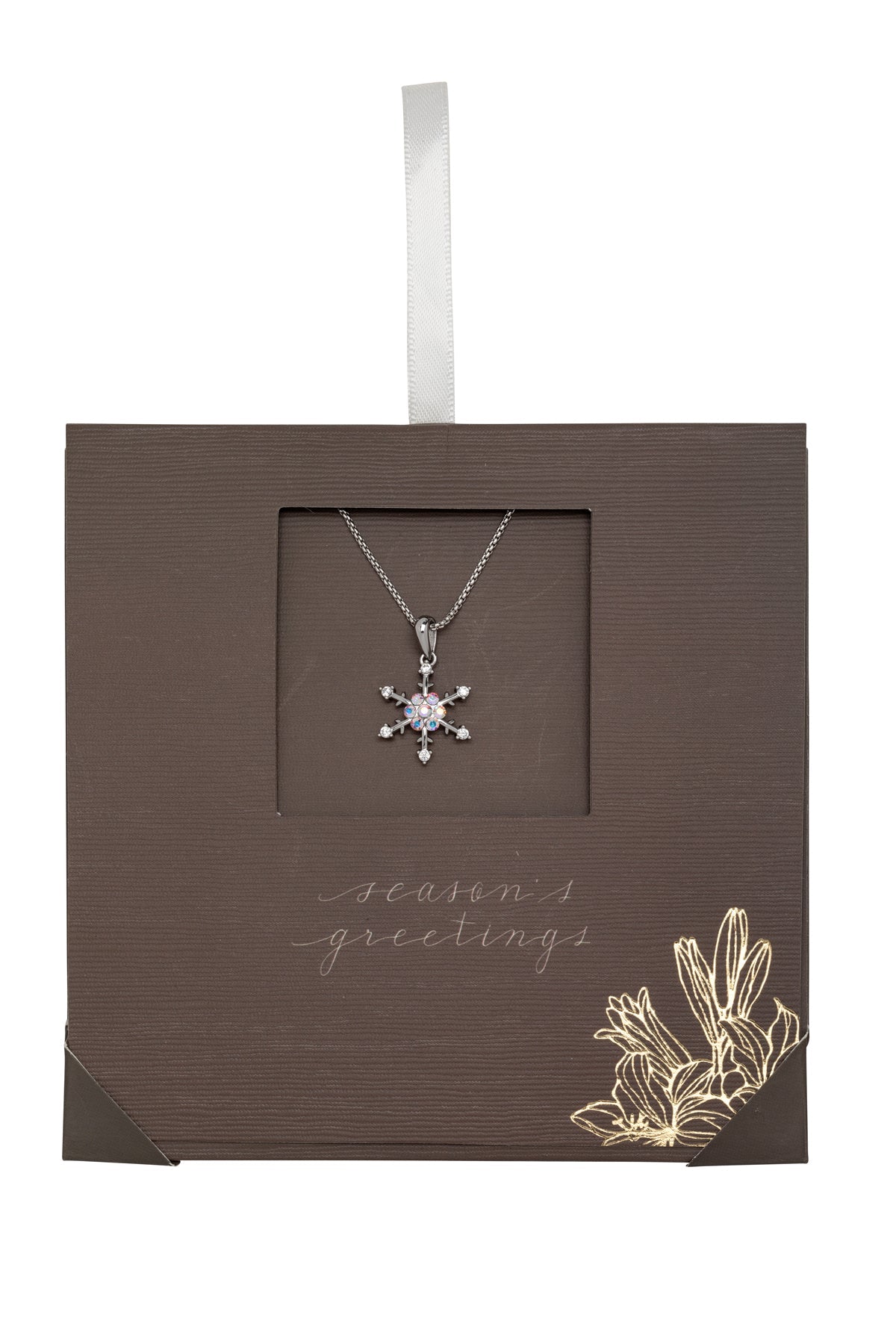 Silvertone Heart Pendant Necklace With Swarovski Crystals On Card