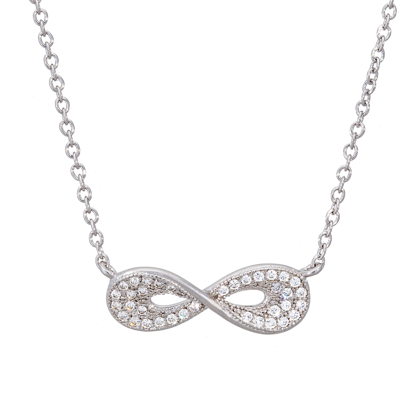 Sterling Silver & Cubic Zirconia Infinity Pendant Necklace