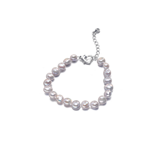 Gray Cultured Pearl & Sterling Silver Bracelet