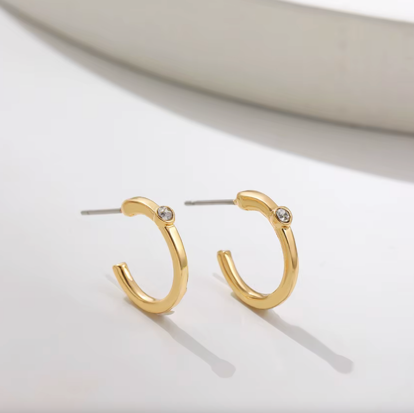 Goldtone & Crystal Set Of 5 Hoop Earrings