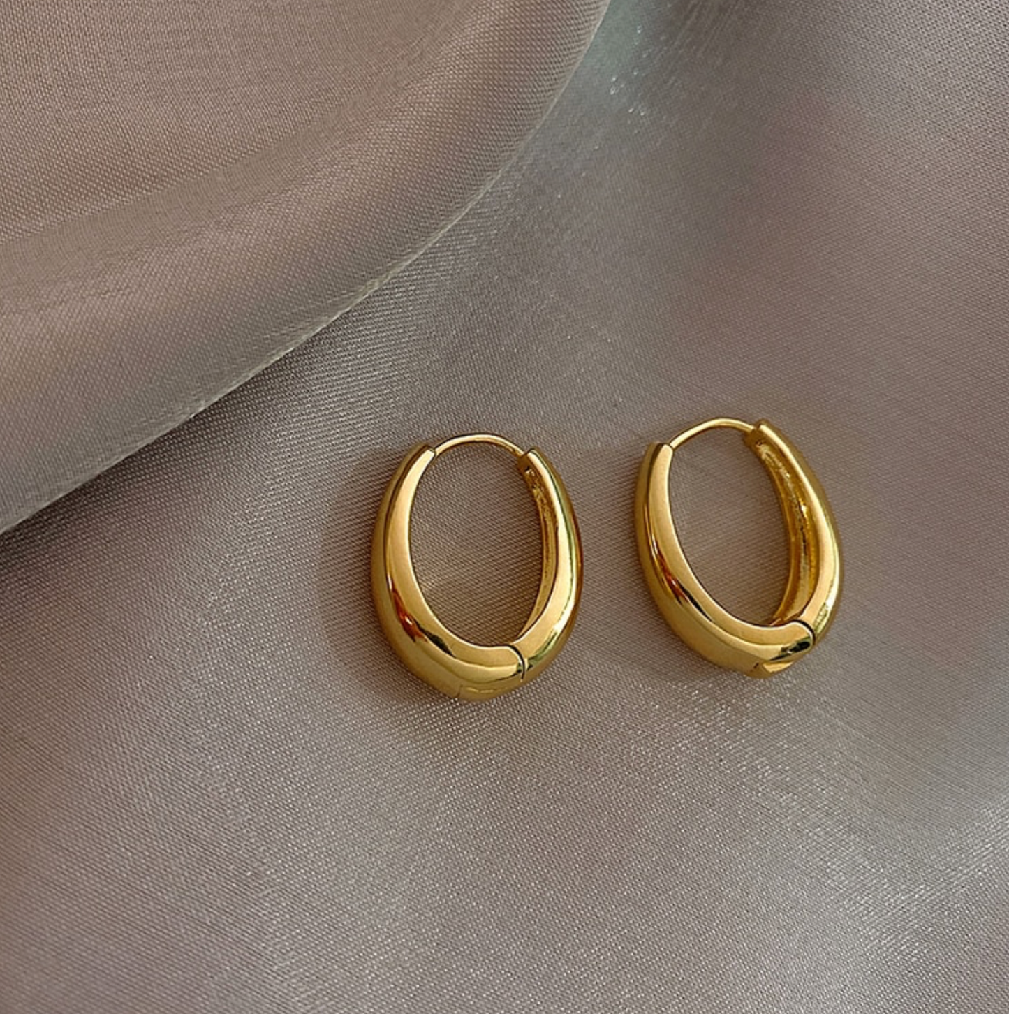 Goldtone Graduated Hoop Earring