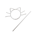 Silvertone Cute Cat Hair Pin