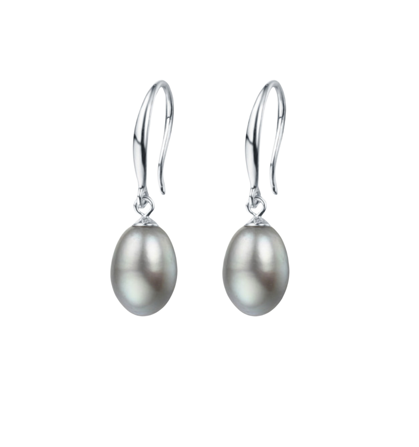 Sterling Silver & Grey Freshwater Pearl Drop Earrings