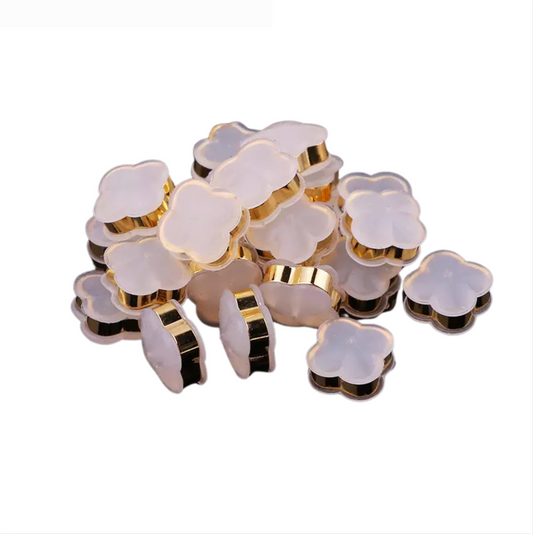 Goldtone & Silicone Clover Earring Backings Set