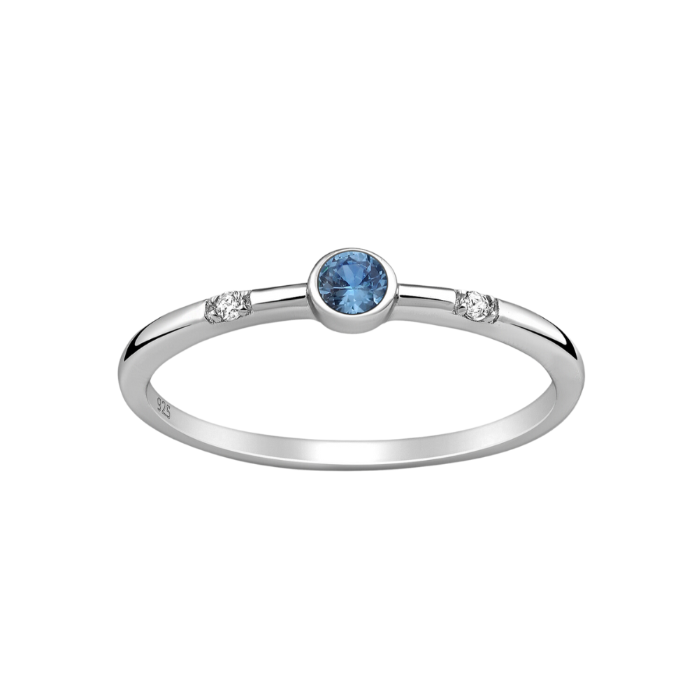 Sterling Silver & Dainty Circular CZ Ring