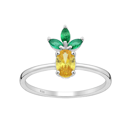 Sterling Silver & CZ Pineapple Ring