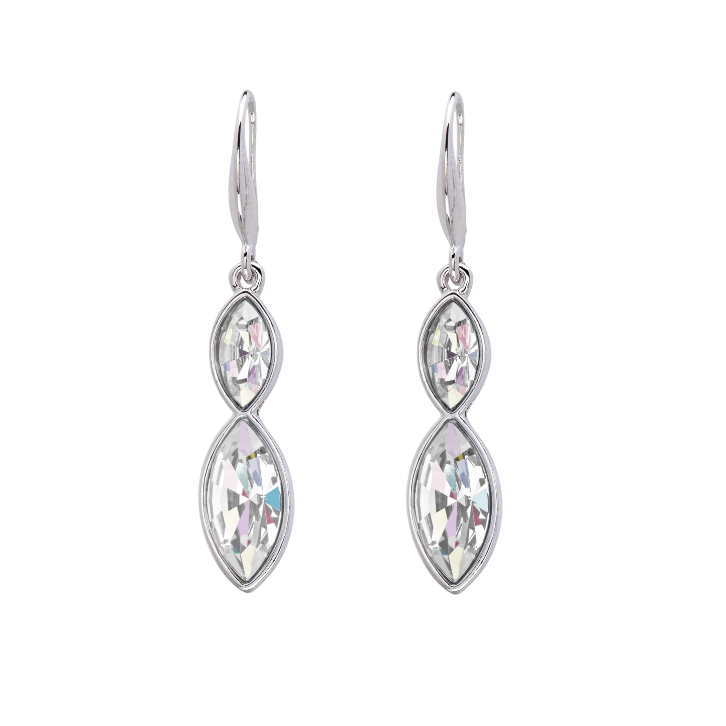 Dual Crystal Marquis Drop Earrings