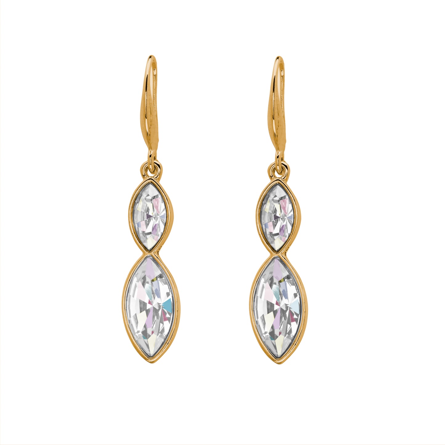 Dual Crystal Marquis Drop Earrings