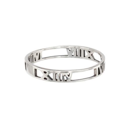 Sterling Silver Roman Numeral Ring