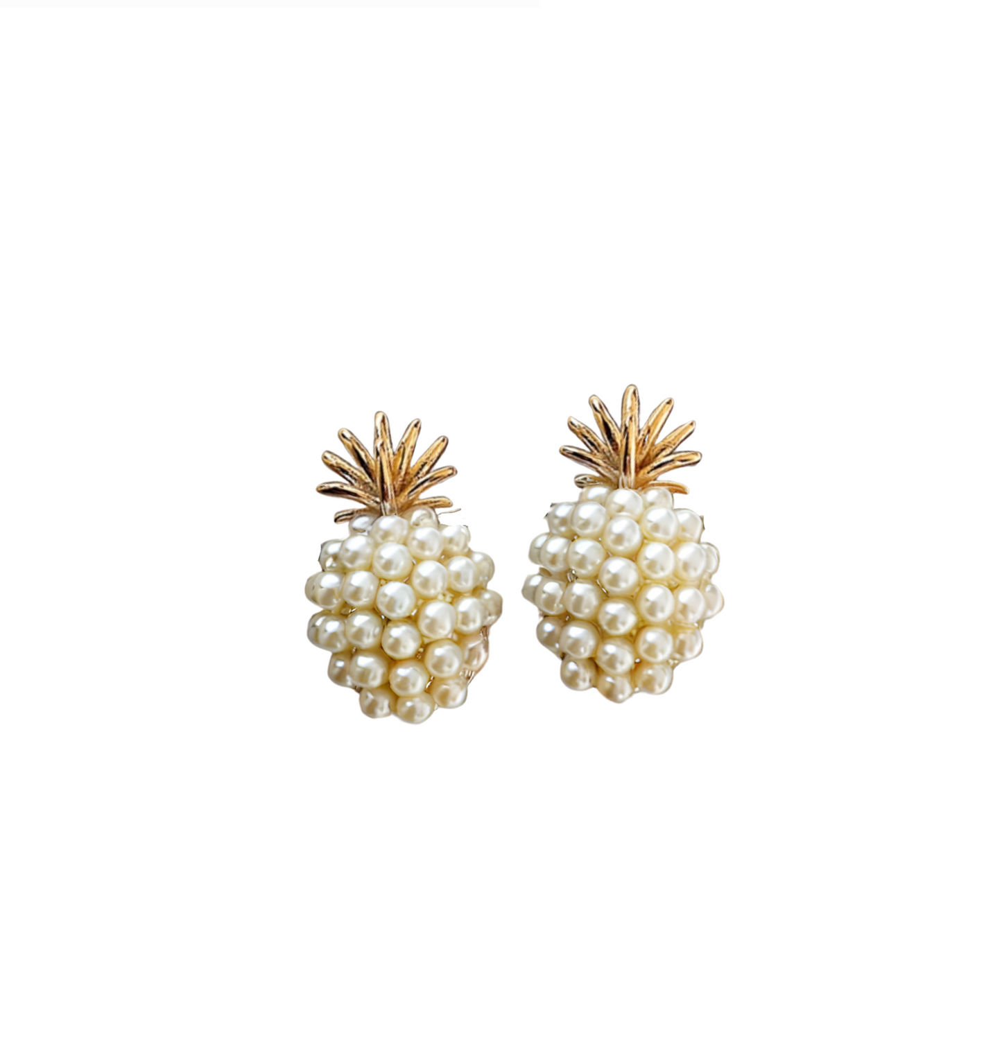 Imitation Pearl Pineapple Stud Earrings - In Gift Box