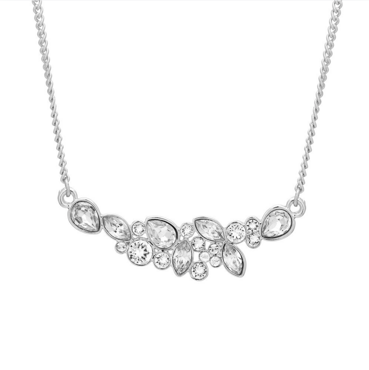 Crystal Clustered Marquis & Teardrop Necklace