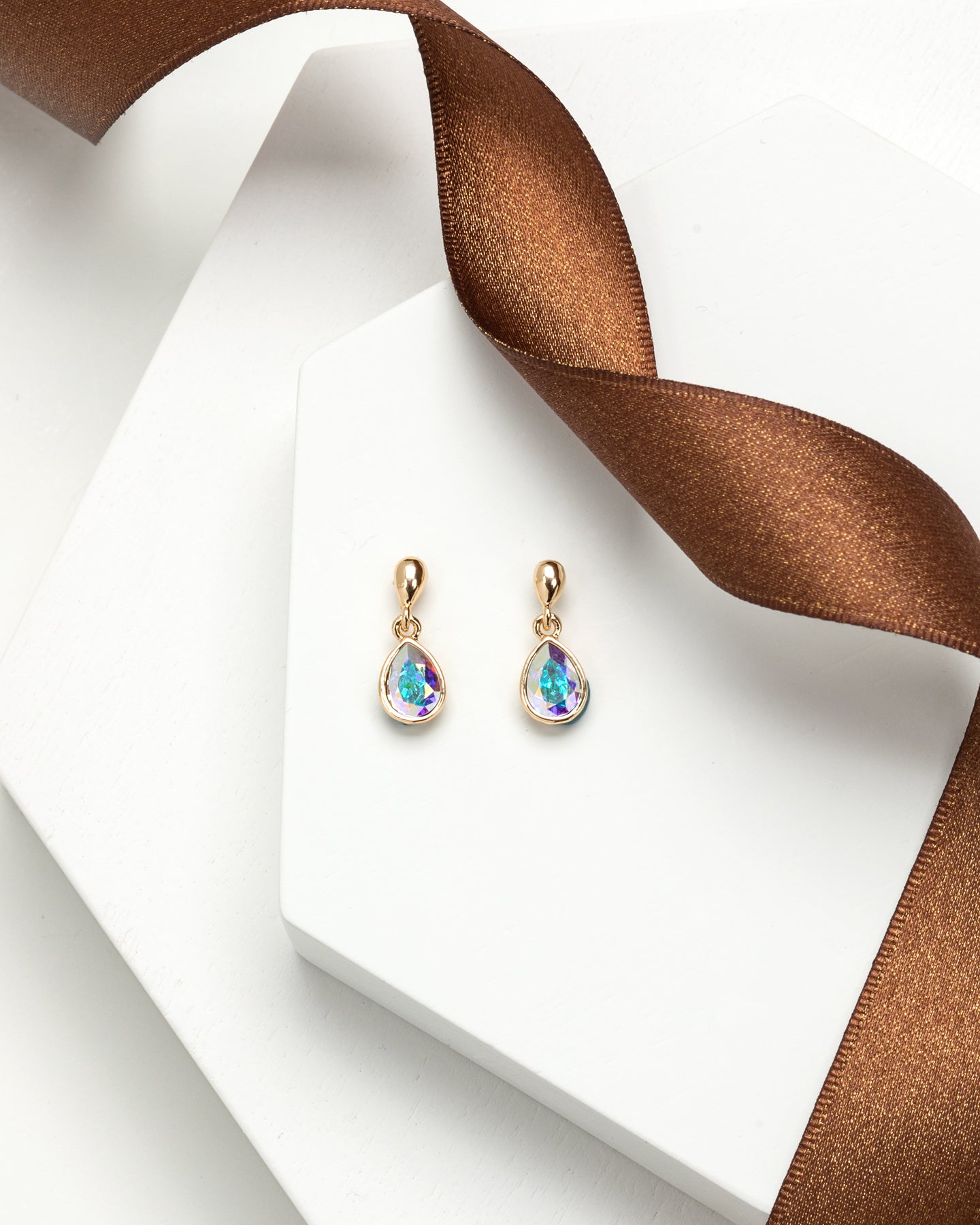 Crystal Dainty Teardrop Drop Earrings