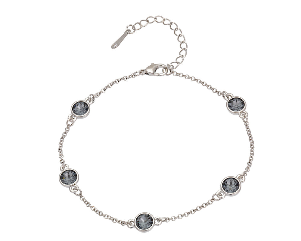 Dainty Crystal Station Chain Bracelet