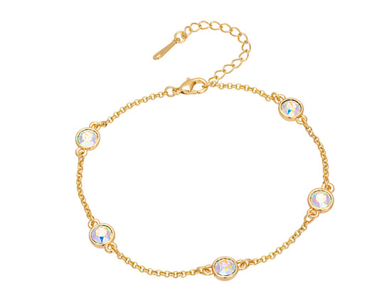 Dainty Crystal Station Chain Bracelet