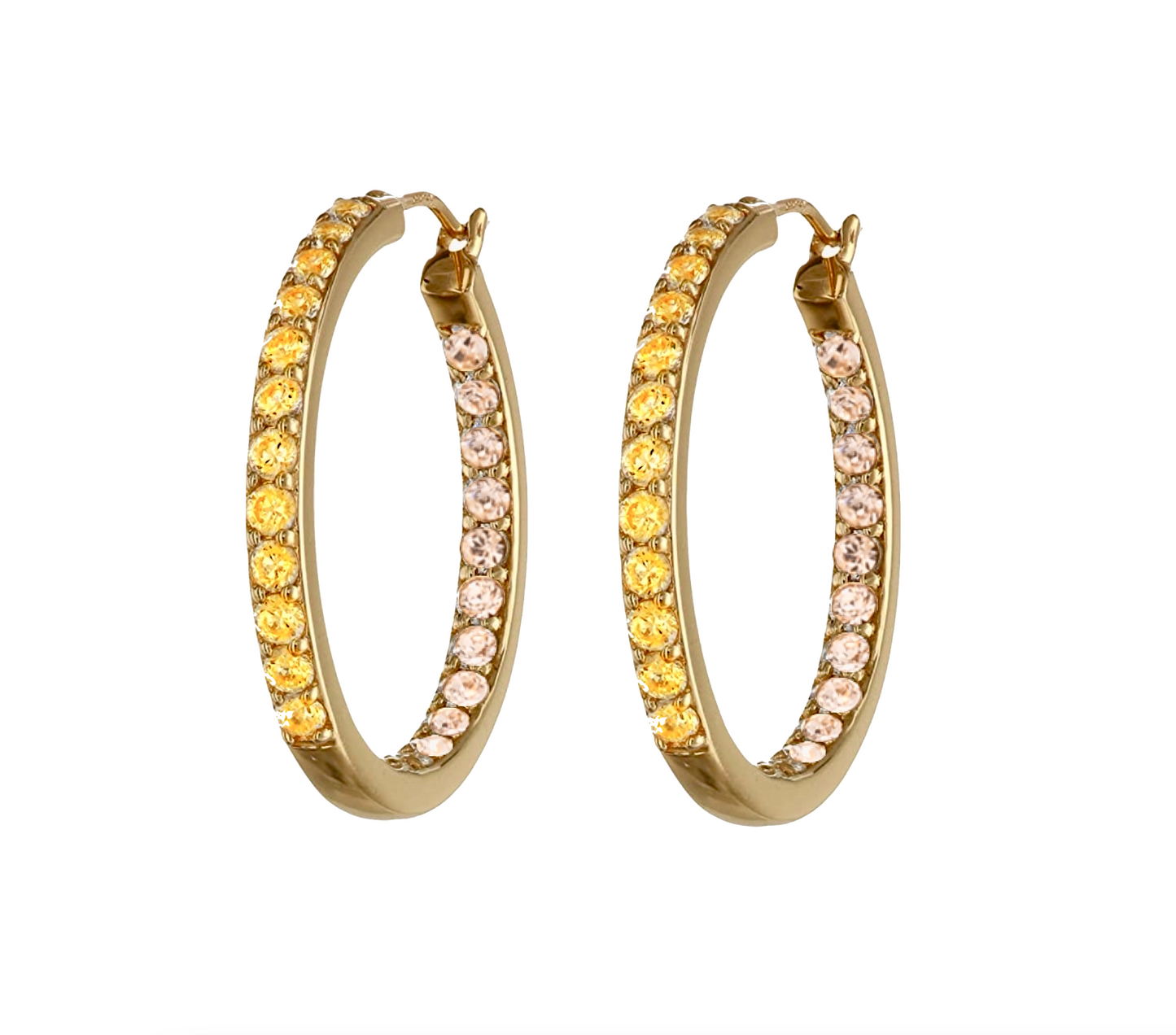 Dual Sided Crystal Hoop Earrings