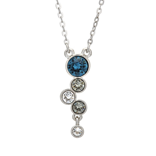 Crystal Circular Clustered Drop Pendant Necklace